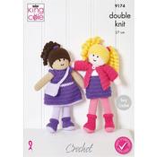 King Cole Pattern 9174 Amigurumi Dolls in Big Value DK 50g