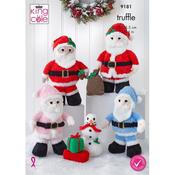 King Cole Pattern 9181 Santas in Truffle image