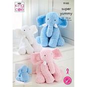 King Cole Pattern 9185 Elephant Toys in Super Yummy