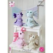 King Cole Pattern 9197 Toy Axolotls in Yummy