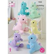 King Cole Pattern 9202 Cuddly Dinosaurs Knitted in Yummy and Dollymix DK image