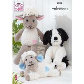 King Cole Pattern 9208 Sheep and Dogs in Velveteen and Big Value Chunky
