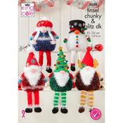 King Cole Pattern 9230 Christmas Gonks in Tinsel &amp; DK