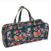 Knitting Bag with Pins Storage Floral Garden Teal