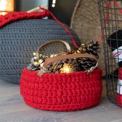 Hooked DIY Crochet Kit Zpagetti Basket Panama Red