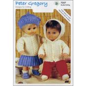 Peter Gregory Pattern 7207 Dolls' Outfits in Double Knitting