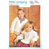 Peter Gregory Pattern 7151 Sweater &amp; Cardigan in Aran