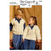 Peter Gregory Pattern 7152 Cardigan &amp; Waistcoat in Aran