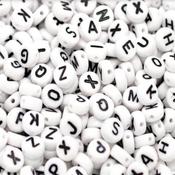 7mm Alphabet Beads for Bracelets - A