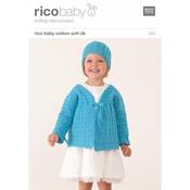 Rico Crochet Pattern 245 Lacy Hat &amp; Cardigan in DK image