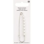 Kilt Pin - Silver with Beads 7.6cm
