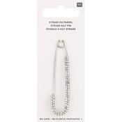 Kilt Pin - Silver with Rhinestones 7cm