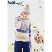 Stylecraft Pattern 9671 Sweater, Snood and Hat in Batik Swirl DK image