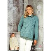 Stylecraft Pattern 9806 Ladies Sweater &amp; Cardigan in Special XL Tweed