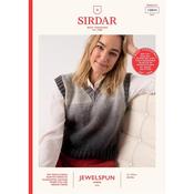Sirdar Booklet 10844 Vest in Show Pullover in Jewelspun Ombre Aran