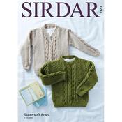 Sirdar Pattern 2505 Sweaters in Supersoft Aran   .ds