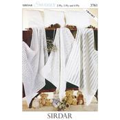 Pattern 3761 Crochet Baby Blanket or Afghan &amp; Pillowcase in 2Ply, 3Ply &amp; 4Ply image