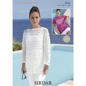 Sirdar Crochet Pattern 7076 Tunics in Cotton DK