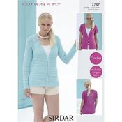 Crochet Pattern #7747 Cardigan in 4ply Cotton