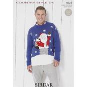Sirdar Pattern 9722 Santa Claus Christmas Sweater in DK