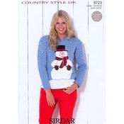 Sirdar Pattern 9723 Snowman Christmas Sweater in DK