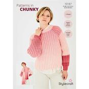 Stylecraft Pattern 10187 Sweater, Headband &amp; Scarf in Horizon Chunky