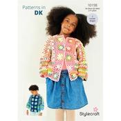 Stylecraft Pattern 10198 Crocheted Sweater, Cardigan &amp; Scarf in Merry Go Round DK &amp; Special DK