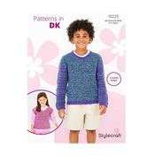 Stylecraft Pattern 10225 Girls and Boys Round Neck Sweaters in DK