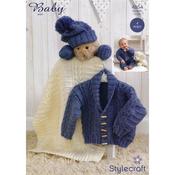 Stylecraft Pattern 4854 Jacket, Hat, Mittens &amp; Blanket Aran