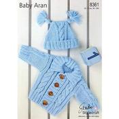 Stylecraft Pattern 8361 Cardigan &amp; Hat in Aran