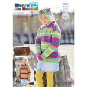 Stylecraft Pattern 9963 Sweater &amp; Hoodie in Merry Go Round XL