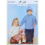 Teddy Pattern 7170 Childs Aran Sweater &amp; Hat   ds