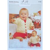 Teddy Pattern 7148 Sweater &amp; Cardigan in Double Knitting