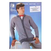 Tivoli Knitting Machine Pattern 1443 Mens Cardigan in 4 Ply