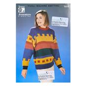 Tivoli Knitting Machine Pattern 1550 Machine Knit Ladies Jumper in Aran