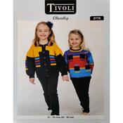Pattern 3776 Girls Sweater and Jacket Knitted in Chunky