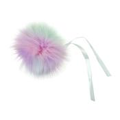 Removable Faux Fur Pom Pom 11cm  - Multi image