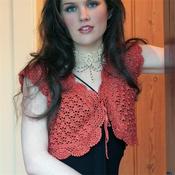 Goldfingering Gold Rush Pattern 9038 Crochet Cap Sleeve Bolero