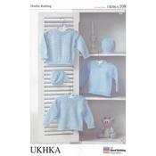 UKHKA Pattern 108 Long Sleeved Baby Jumpers &amp; Hat in DK