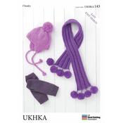 UKHKA Pattern 143 Helmet, Wristwarmers &amp; Scarf in Chunky