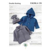 UKHKA Pattern 158 Jackets &amp; Hat in Double Knitting