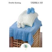 UKHKA Pattern 183 Cable Blankets &amp; Bootees DK