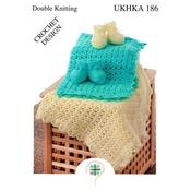 UKHKA Pattern 186 Crochet Blanket &amp; Bootees DK image