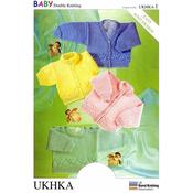 Pattern 1 Babies Cardigan Knitted in DK