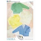 UKHKA Pattern 3 Sweater &amp; Cardigan in DK &amp; 4 Ply