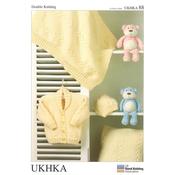 UKHKA Pattern 88 Jacket, Hat, Blanket and Cushion in Double Knitting 