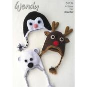 Wendy Pattern 5709 Crochet Christmas Hats in DK   ds
