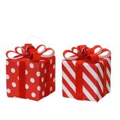Kaemingk Red Parcel Decoration Assorted 8Cmx8cmx10cm image