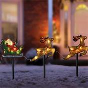 Smart Garden Santa Sleigh Stakes Battery