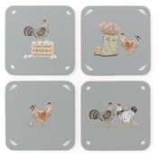 Cooksmart Hen House Lane Coasters Set Of 4 image